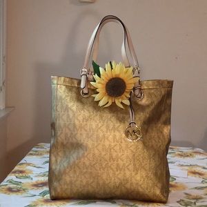 Michael Kors Gold Tote Bag